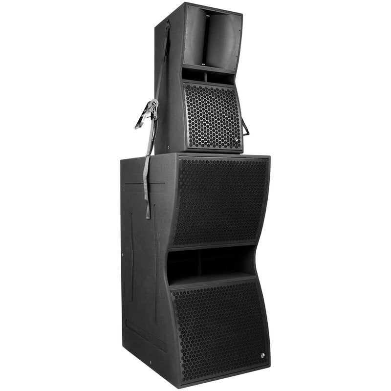 Elokance OS SYSTEM 7200 W PA sound system designed for outdoor applications and large events such as festivals, 2 double 21" subwoofers and 2 × 15" heads, 2 elokance HA3600 + 2 elokance HA2400 main amplifier included
