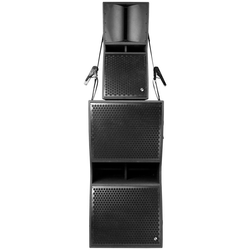 Elokance OS SYSTEM 7200 W PA sound system designed for outdoor applications and large events such as festivals, 2 double 21" subwoofers and 2 × 15" heads, 2 elokance HA3600 + 2 elokance HA2400 main amplifier included