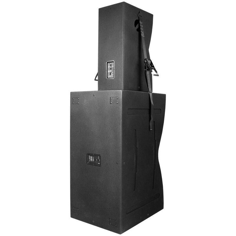 Elokance OS SYSTEM 7200 W PA sound system designed for outdoor applications and large events such as festivals, 2 double 21" subwoofers and 2 × 15" heads, 2 elokance HA3600 + 2 elokance HA2400 main amplifier included