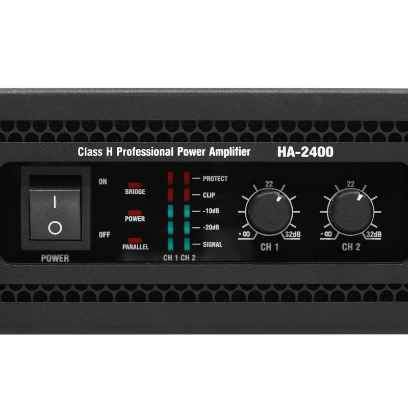 Elokance OS SYSTEM 7200 W PA sound system designed for outdoor applications and large events such as festivals, 2 double 21" subwoofers and 2 × 15" heads, 2 elokance HA3600 + 2 elokance HA2400 main amplifier included