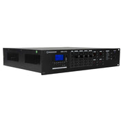 Rondson AMX-4120 120 W 4 zone mixing amplifier with integrated media player, 100 V line, DC 24 V power supply, microphone call station and compatible wall plate