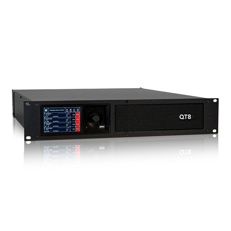 Harmonic Design QT8-ETH 4 x 2000 W RMS on 4 ohm power amplifier, DSP, FIR filters, Ethernet, AES3, Dante