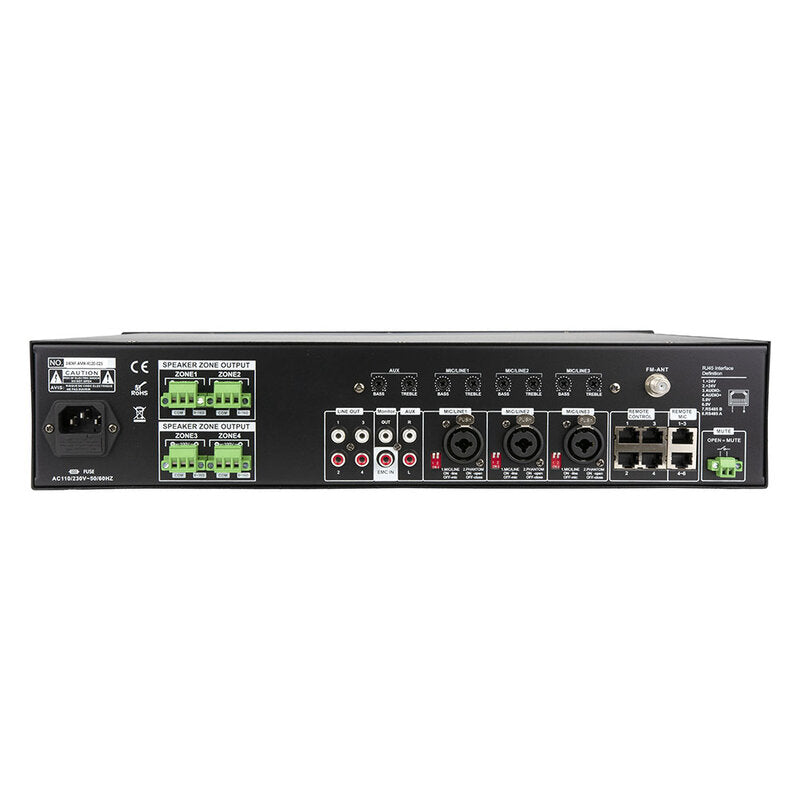 Rondson AMX-4240 240 W 4 zone mixing amplifier with MP3, USB, TF, FM / DAB and Bluetooth