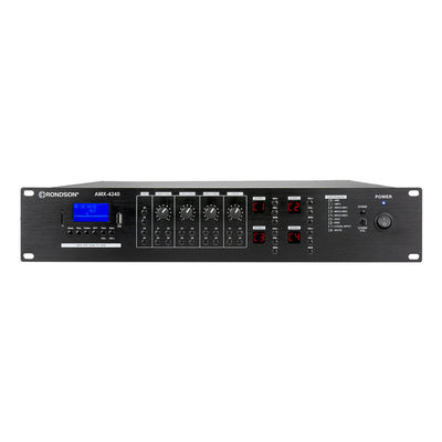 Rondson AMX-4240 240 W 4 zone mixing amplifier with MP3, USB, TF, FM / DAB and Bluetooth