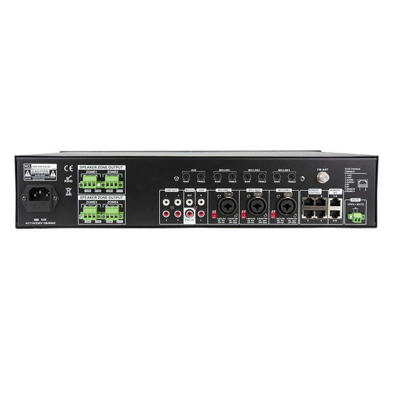Rondson AMX-4500 500 W 4 zone mixing amplifier with MP3, USB, TF, FM / DAB and Bluetooth