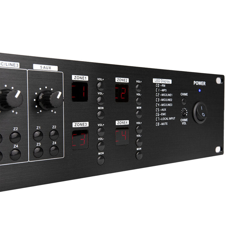 Rondson AMX-4500 500 W 4 zone mixing amplifier with MP3, USB, TF, FM / DAB and Bluetooth