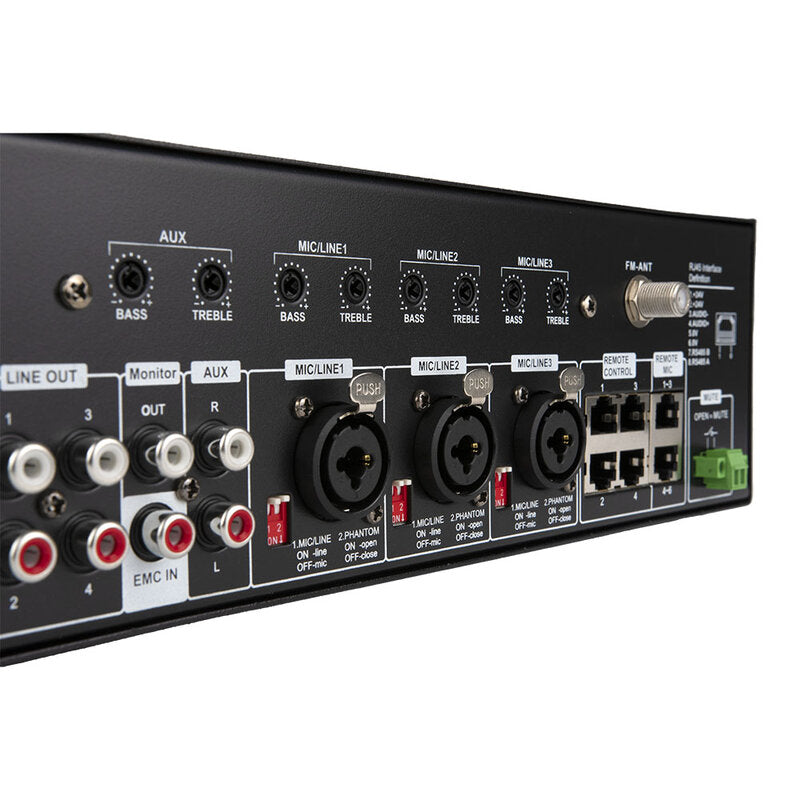 Rondson AMX-4500 500 W 4 zone mixing amplifier with MP3, USB, TF, FM / DAB and Bluetooth