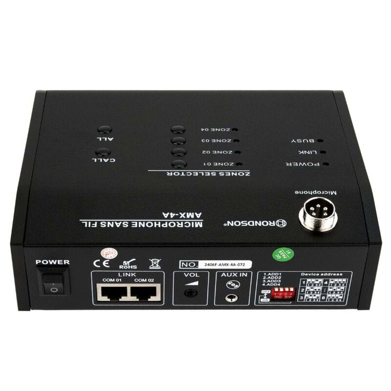 Rondson AMX-4A Micro call station for making announcements in selected zones, compatible with AMX-4120, AMX-4240 and AMX-4500