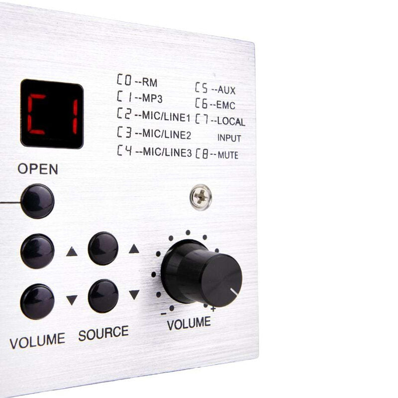 Rondson AMX-4C Wall-mounted player connected to the AMX-4 amplifiers series with the option of adding an XLR MIC input and an RCA line input