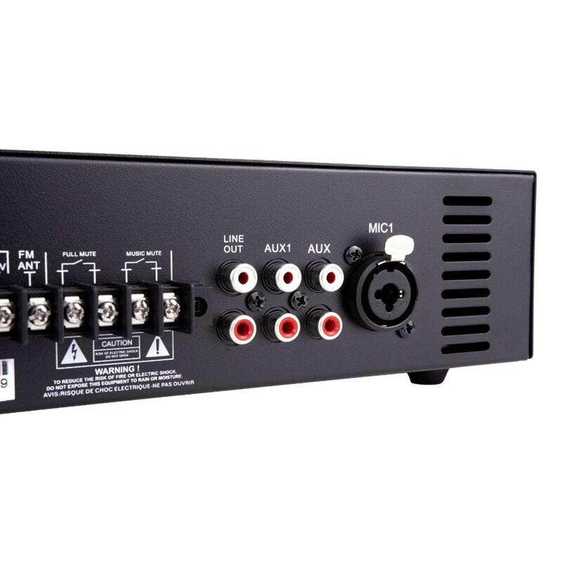 Rondson AM-80D 80 W multimedia amplifier / mixer, 70 / 100 V or low impedance loudspeaker outputs, FM tuner, USB, Bluetooth
