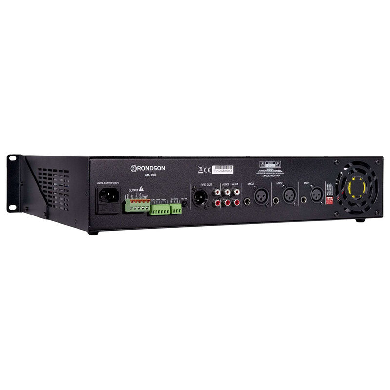 Rondson AM-350D 350 W multimedia mixing amplifier, 70 / 100 V, 19" 2U rack unit , Bluetooth, USB, TF, FM radio