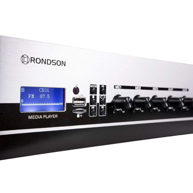Rondson AM-350D 350 W multimedia mixing amplifier, 70 / 100 V, 19" 2U rack unit , Bluetooth, USB, TF, FM radio