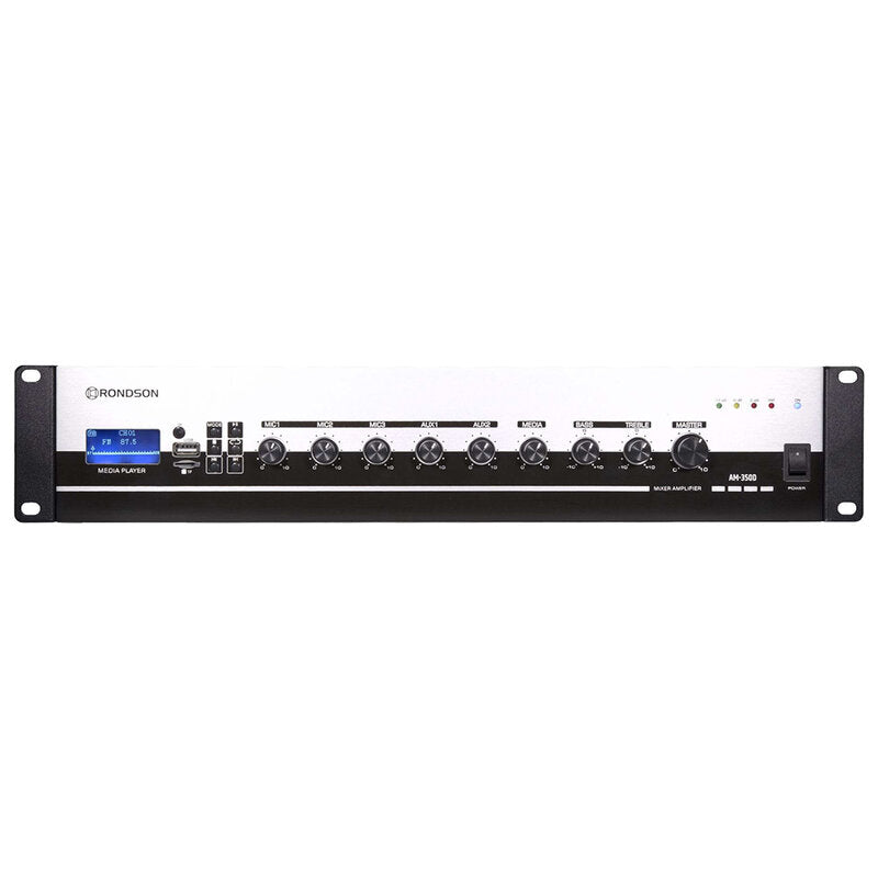 Rondson AM-350D 350 W multimedia mixing amplifier, 70 / 100 V, 19" 2U rack unit , Bluetooth, USB, TF, FM radio