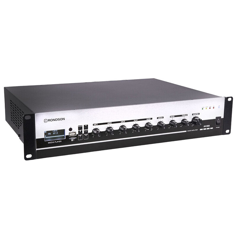 Rondson AM-500D 500 W multimedia mixing amplifier, 70 / 100 V, 19" 2U rack unit , Bluetooth, USB, TF, FM radio