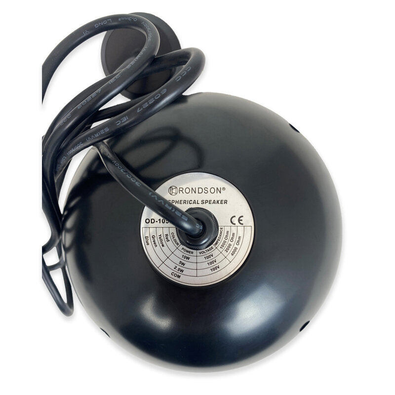 Rondson OD-105N 10 W, 100 V, suspended spherical loudspeakers, black