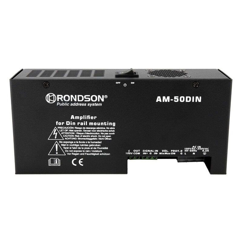Rondson AM-50DIN 50 W, 100 V, DIN rail power amplifier