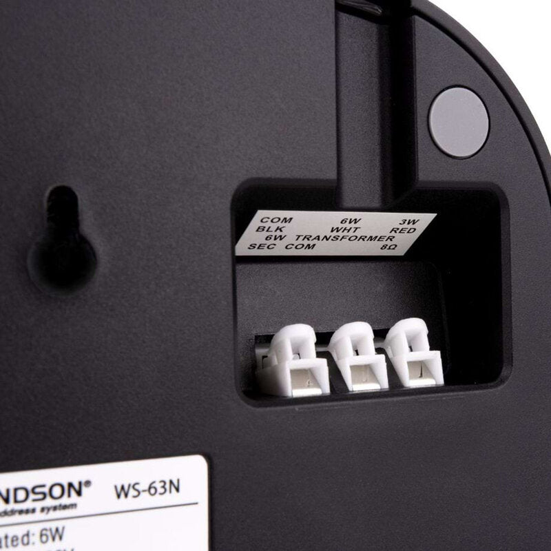 Rondson WS-63N Wall-mounted loudspeaker, 6 / 3 /1.5 W on 100 V line, 1 x 5", black