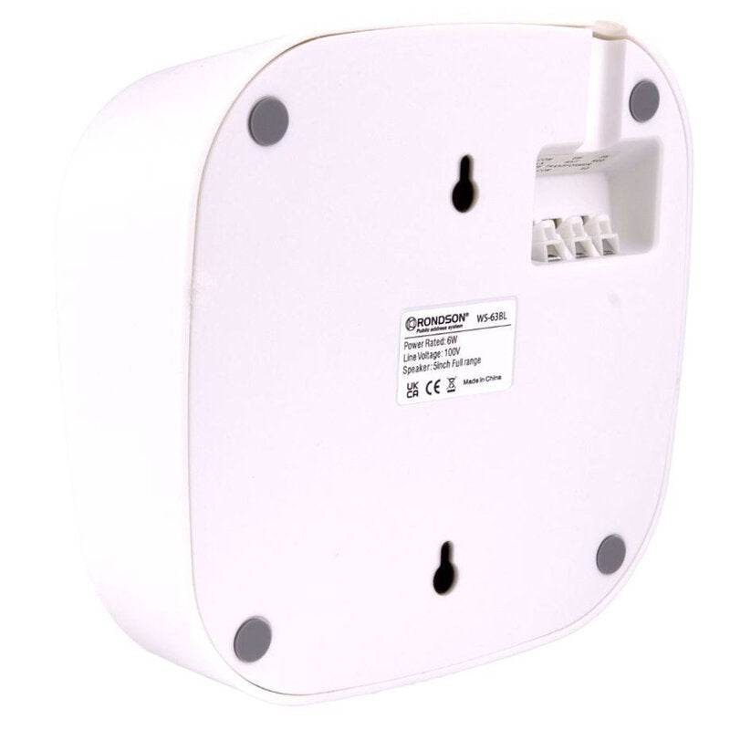 Rondson WS-63BL Wall-mounted loudspeaker, 6 / 3 /1.5 W on 100 V line, 1 x 5", white