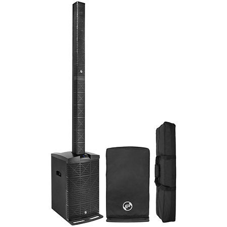 Elokance Tower 12 3-way column loudspeaker with 2000 W peak power, 130 dB SPL, 12" subwoofer, Class-D bi-amplification (800 W RMS), 6 x 3" mid drivers, 1" neodymium tweeter, DSP, Bluetooth 5.3 with TWS