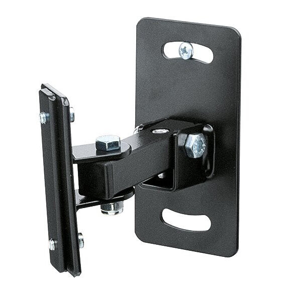 Harmonic Design K&M 24180 Compact and adjustable wall mount for loudspeakers, ideal for professional or home installations, secure positioning with a sleek black steel design
