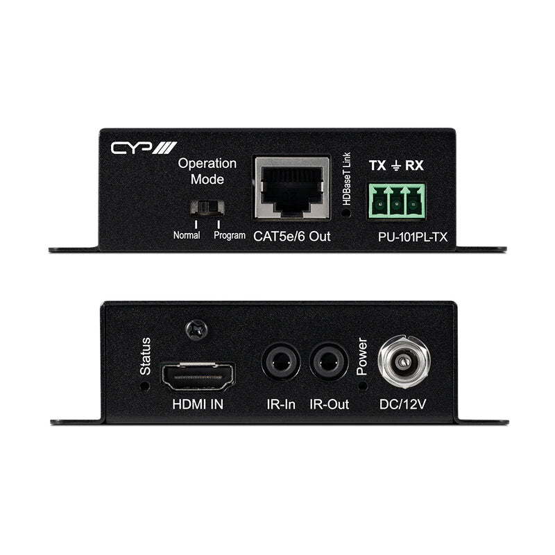 CYP PU-101PL-KIT HDBaseT Lite HDMI extender set, PoC, bi‑directional IR and RS‑232, supporting 4K transmission up to 40 m and 1080p up to 70 m over CAT5e/6