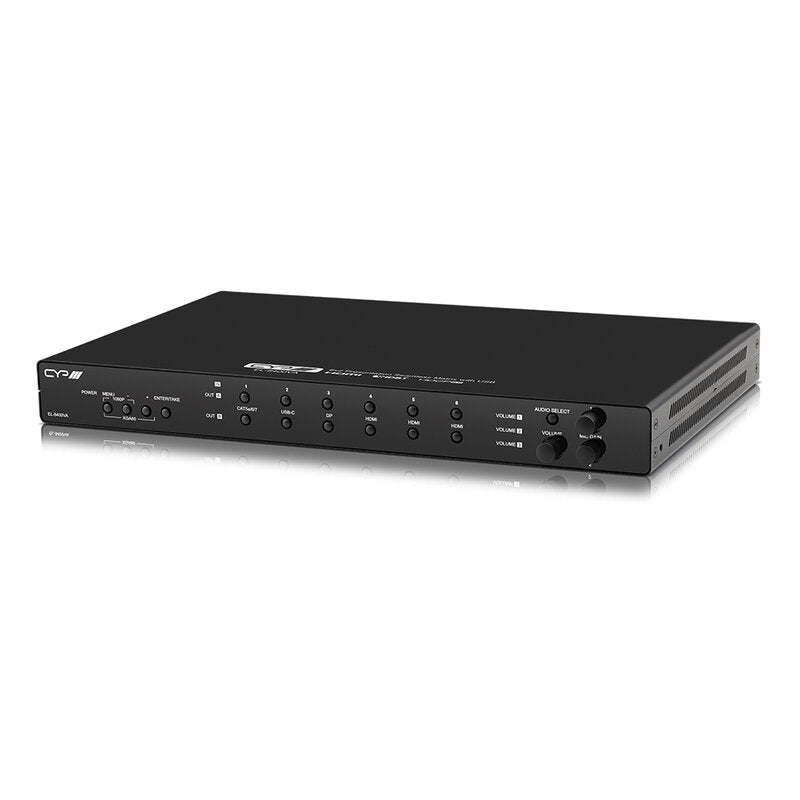 CYP EL-8400VA Advanced multi-format 6 x 2 presentation seamless matrix with HDBaseT2 I/O, USB, audio, MIC & built in amplifier