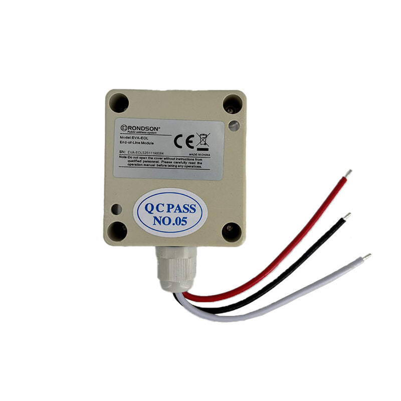 Rondson EVA-EOL End‑of‑line module for supervising 100 V loudspeaker circuits in EVA‑3000M PA / VA systems, ensuring continuous line integrity monitoring and reliable fault detection