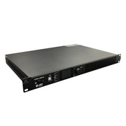 LEM Commercial D-Drive 1.8k4-ae Compact 1U 19" power amplifier with advanced SHARC‑based DSP, 4 x 300 W on 8 ohms, 4 x 450 W on 4 ohms, or 2 x 900 W in bridge mode, Webcon browser control, AES67 interface, flexible low Z 70 ‑ 100 V operation