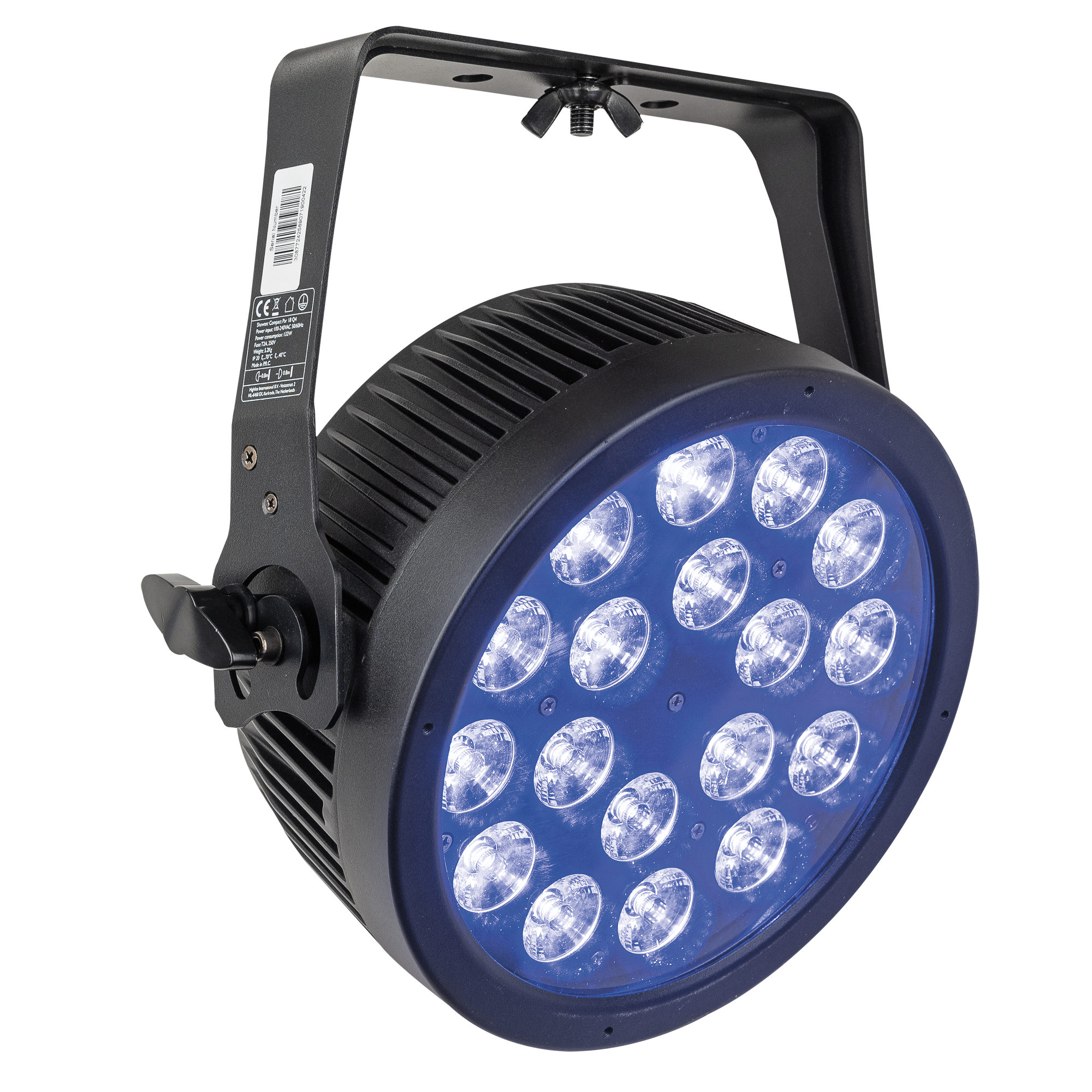 Showtec Compact Par 18 Q4 Black Parcan 18x 7 W LED RGBW - nero