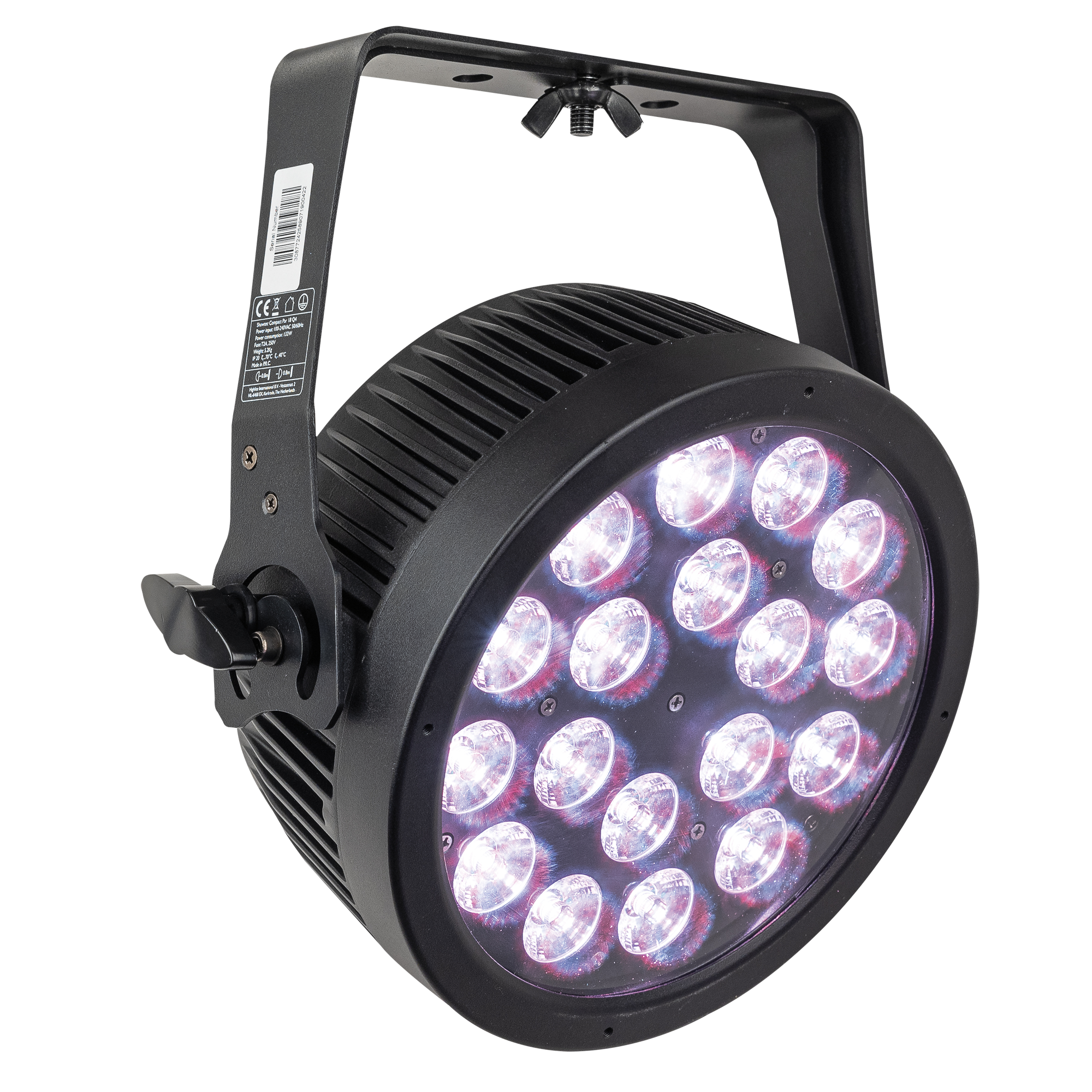 Showtec Compact Par 18 Q4 Black Parcan 18x 7 W LED RGBW - nero