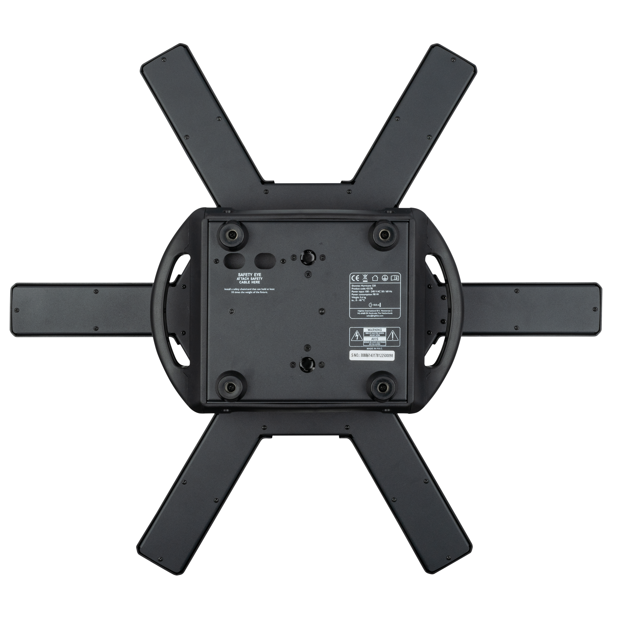 Showtec Hurricane 320 Effetto moonflower RGBW con bracci rotanti