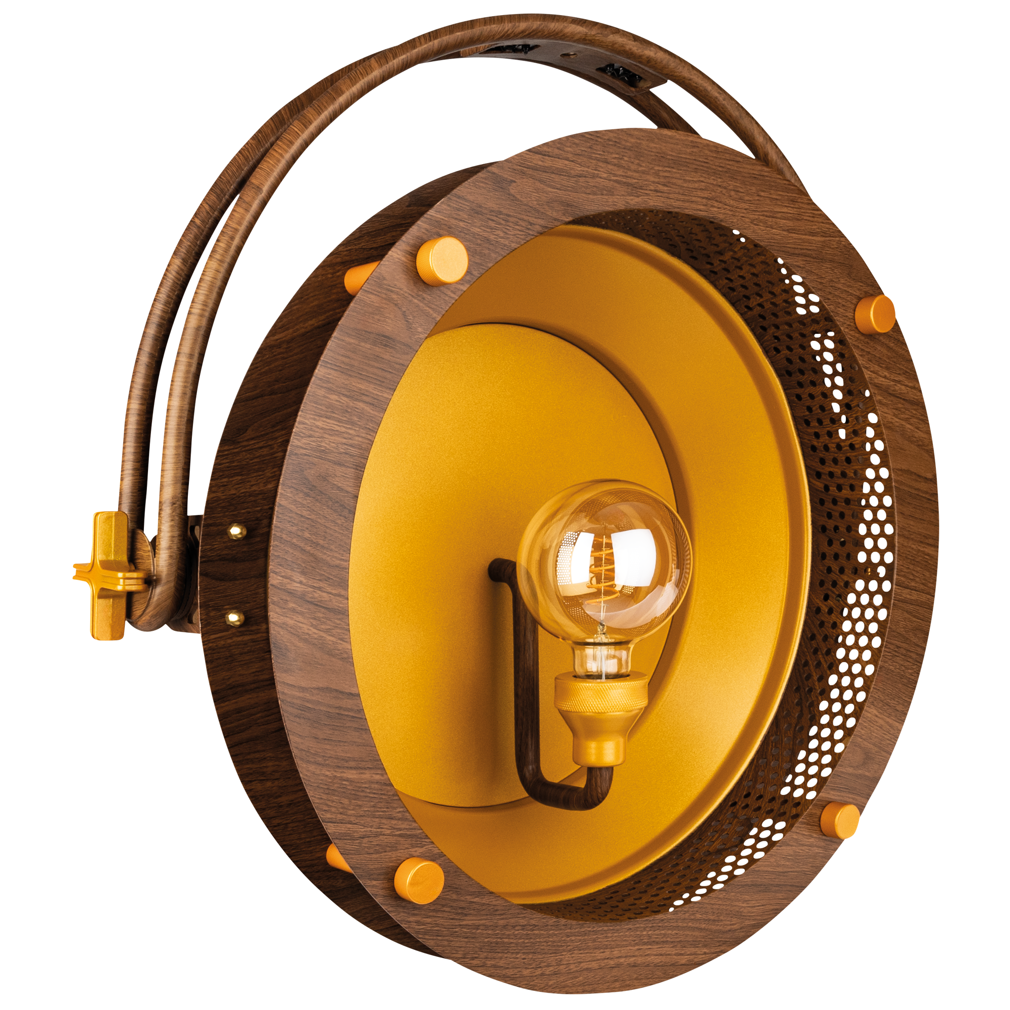 SHOWTEC Edison Vintage 1 Pale Gold / Wood Grain Luce LED retrò DMX con dimmer e presa E27 - modello venature del legno