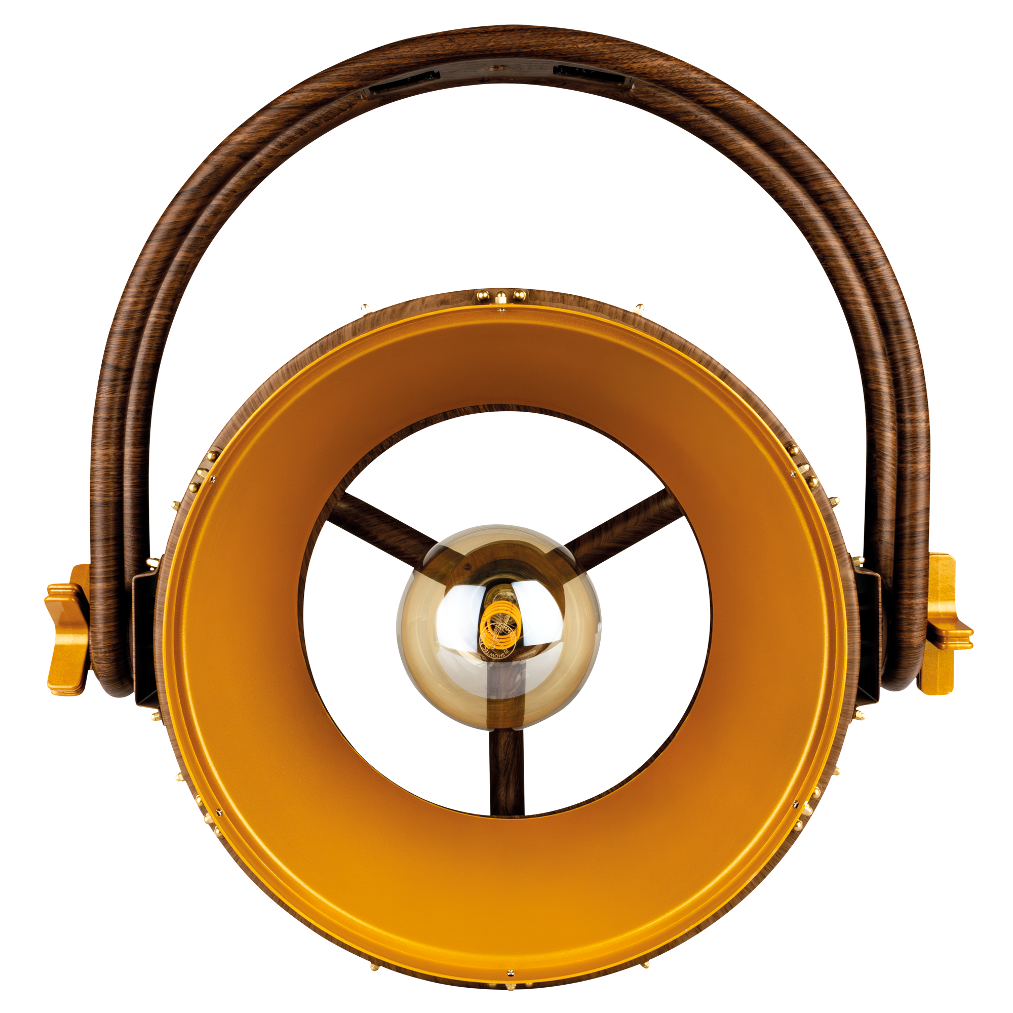 SHOWTEC Edison Vintage 2 Pale Gold / Wood Grain Luce LED retrò DMX con dimmer e presa E27 - modello venature del legno