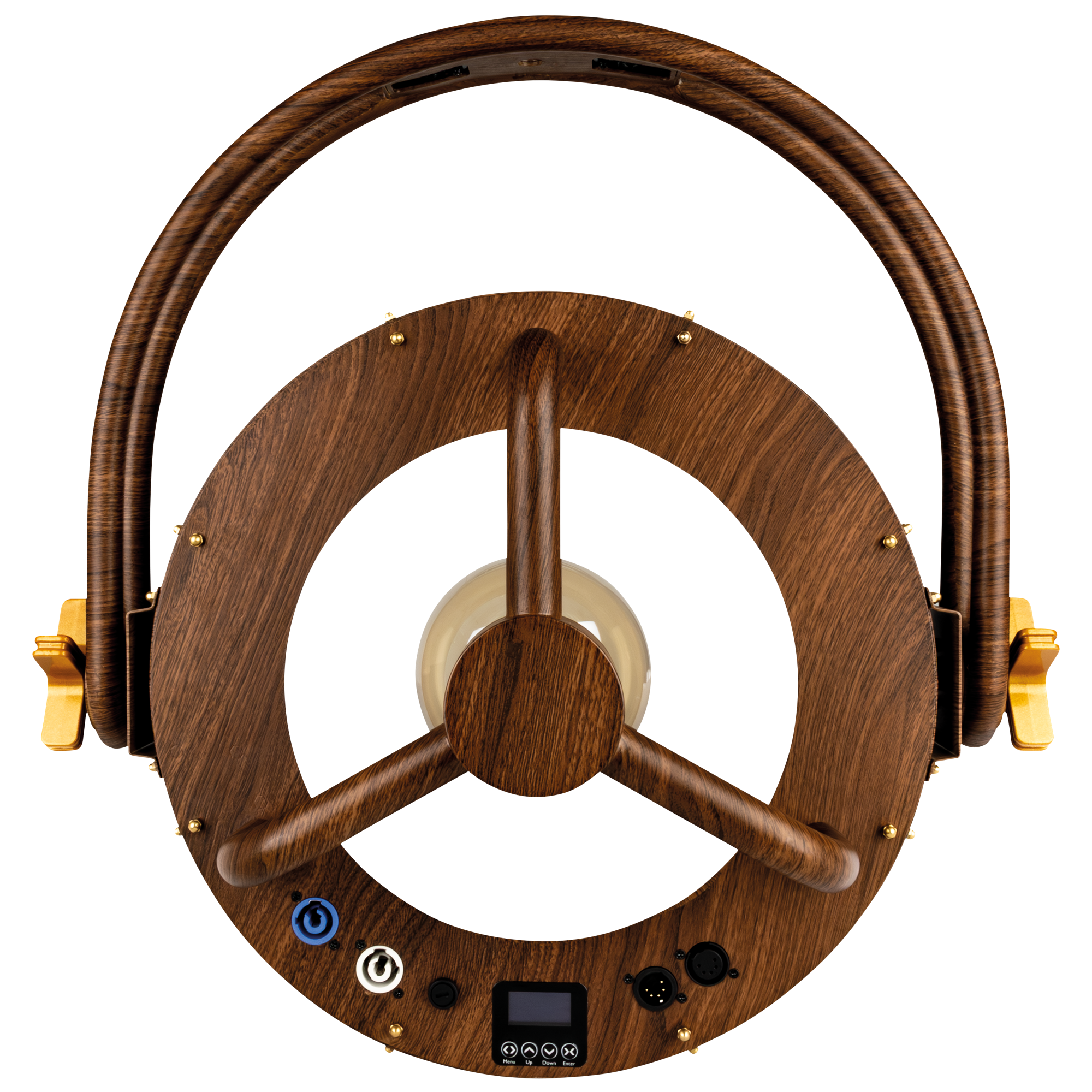 SHOWTEC Edison Vintage 2 Pale Gold / Wood Grain Luce LED retrò DMX con dimmer e presa E27 - modello venature del legno