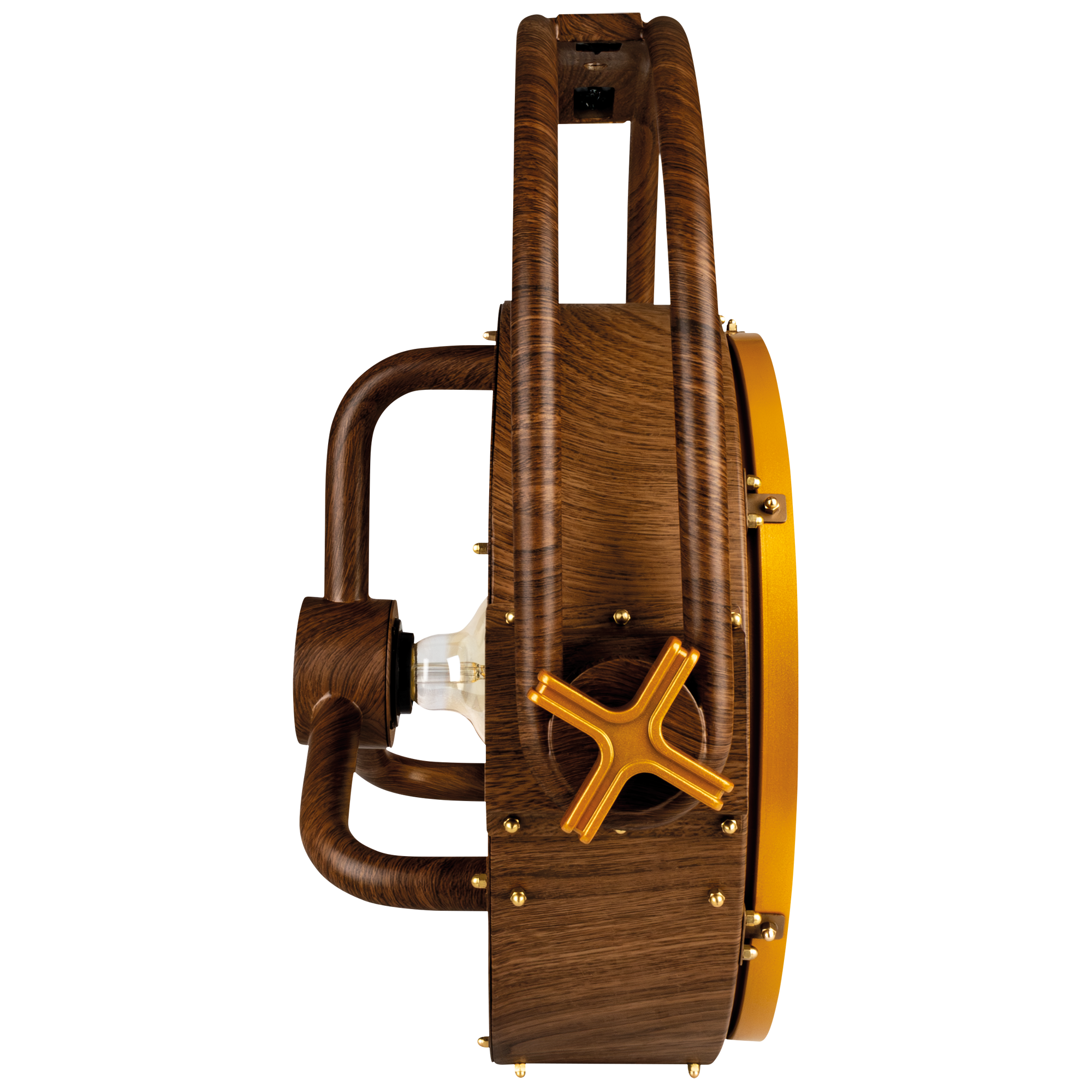 SHOWTEC Edison Vintage 2 Pale Gold / Wood Grain Luce LED retrò DMX con dimmer e presa E27 - modello venature del legno