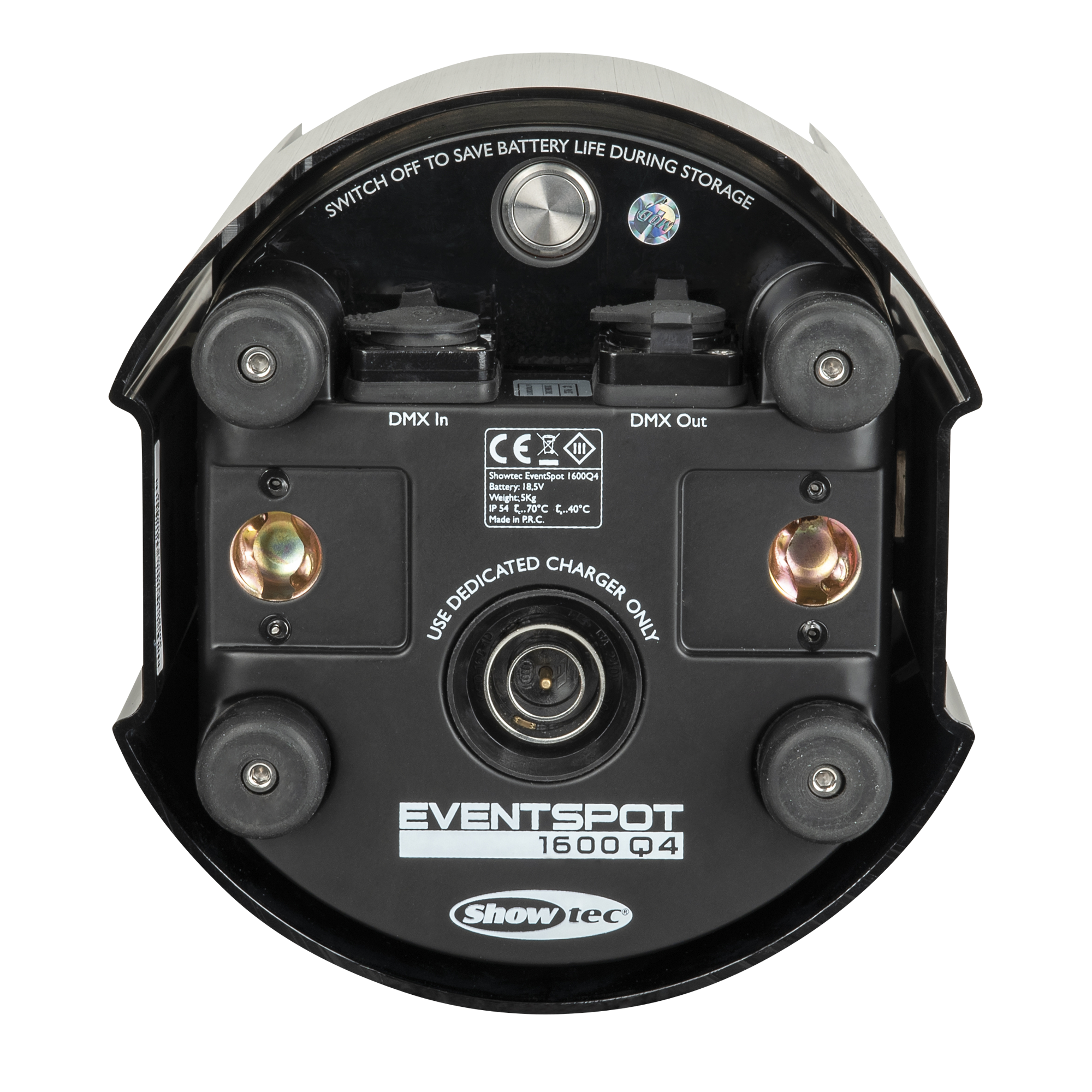SHOWTEC EventSpot 1600 Q4 Black 4x 12W RGBW - alimentata a batteria - nero