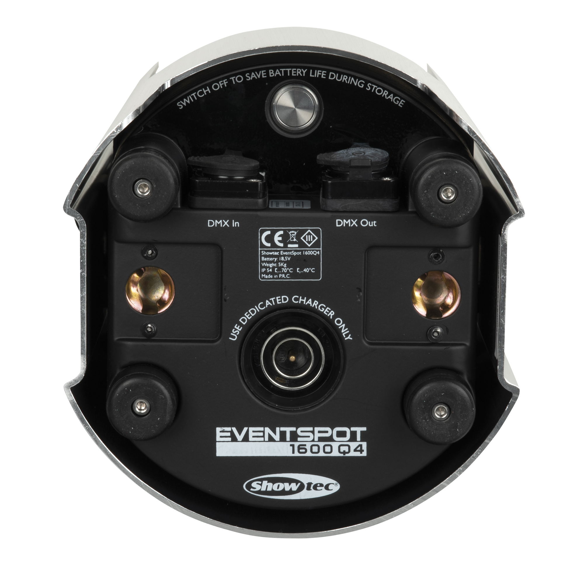 SHOWTEC EventSpot 1600 Q4 Silver 4x 12W RGBW - alimentata a batteria - Alluminio spazzolato