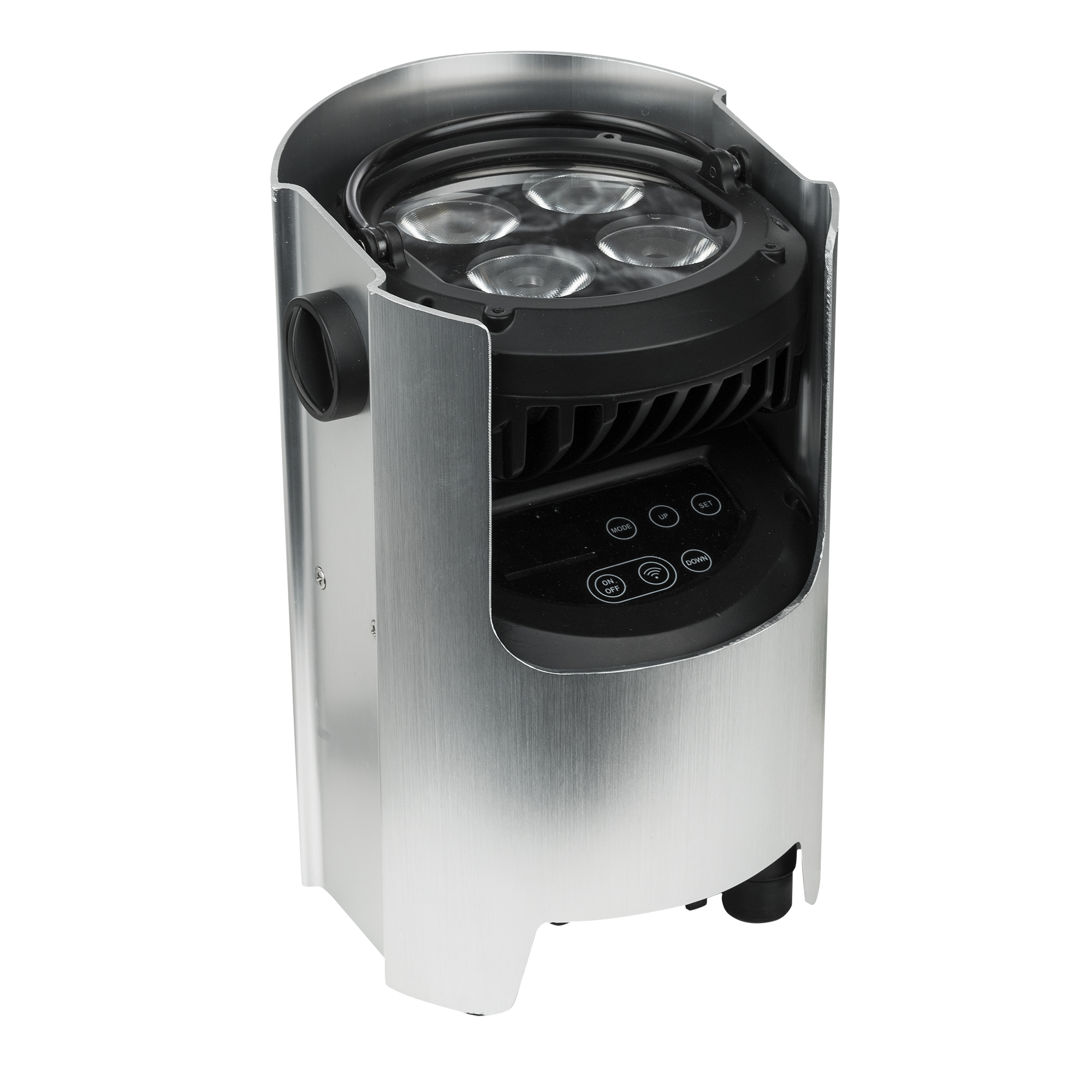 SHOWTEC EventSpot 1600 Q4 Silver 4x 12W RGBW - alimentata a batteria - Alluminio spazzolato