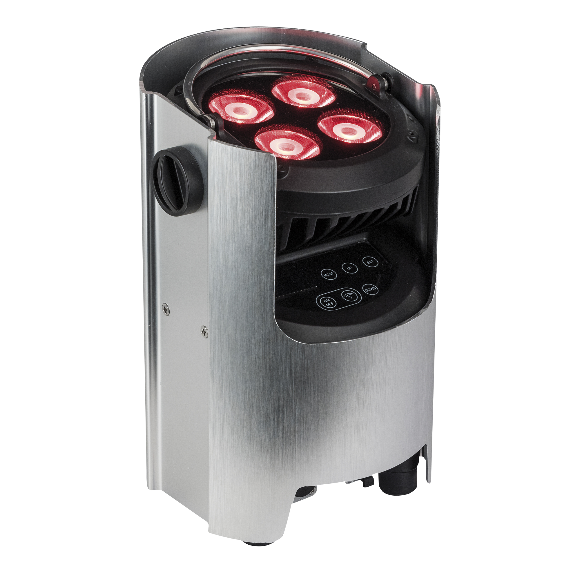 SHOWTEC EventSpot 1600 Q4 Silver 4x 12W RGBW - alimentata a batteria - Alluminio spazzolato