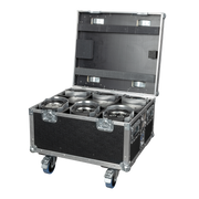 SHOWTEC EventSpot 1600 Q4 Set Black / Silver Valigetta con caricabatterie e 6x EventSpot 1600 Q4 - alluminio spazzolato