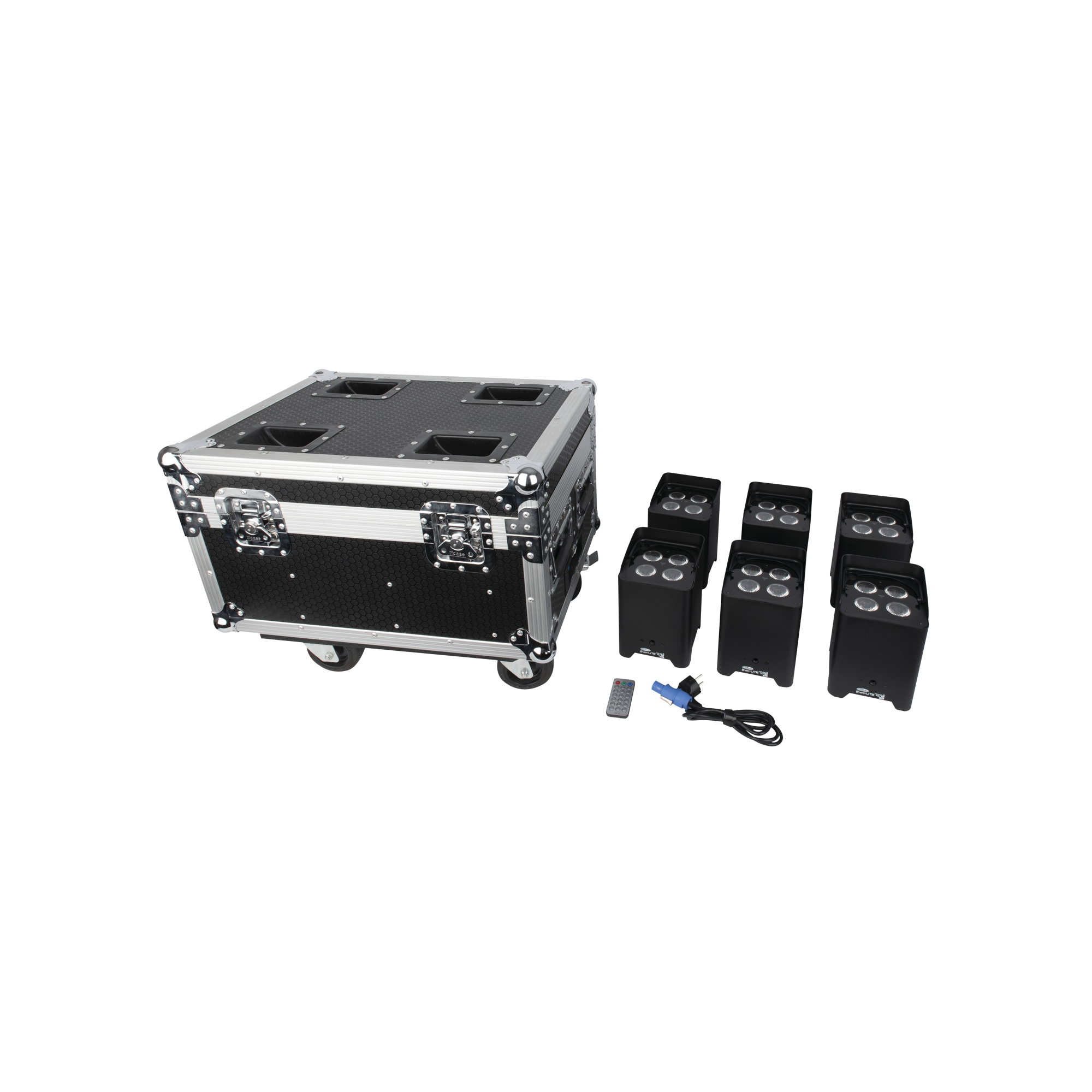 SHOWTEC EventLITE 4/10 Q6 Set Valigetta di trasporto incl. 6 EventLITE 4/10 Q6