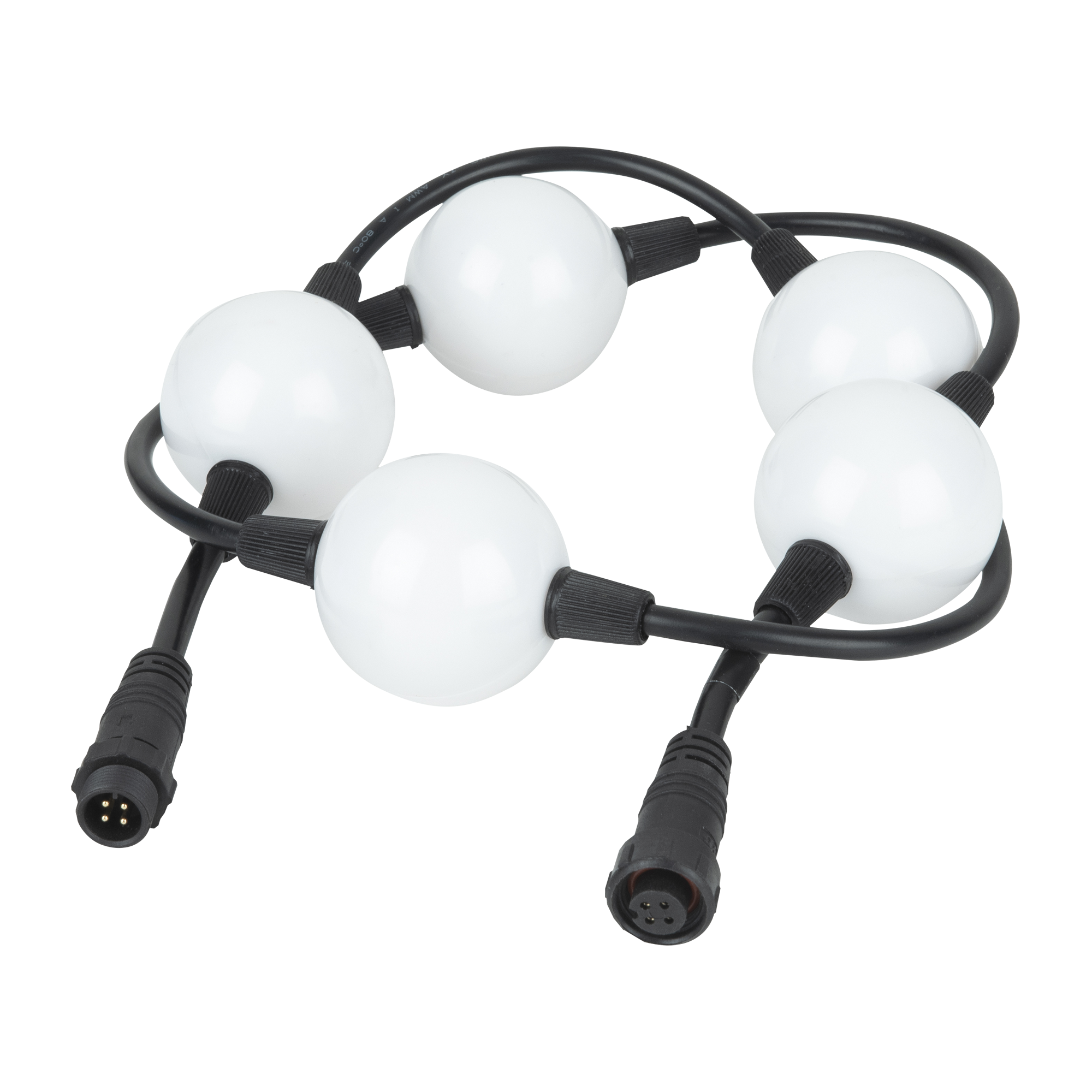 SHOWTEC Pixel Bubble Extension String Stringa 1 m con 5 sfere LED bianco satinato da 50 mm (2")