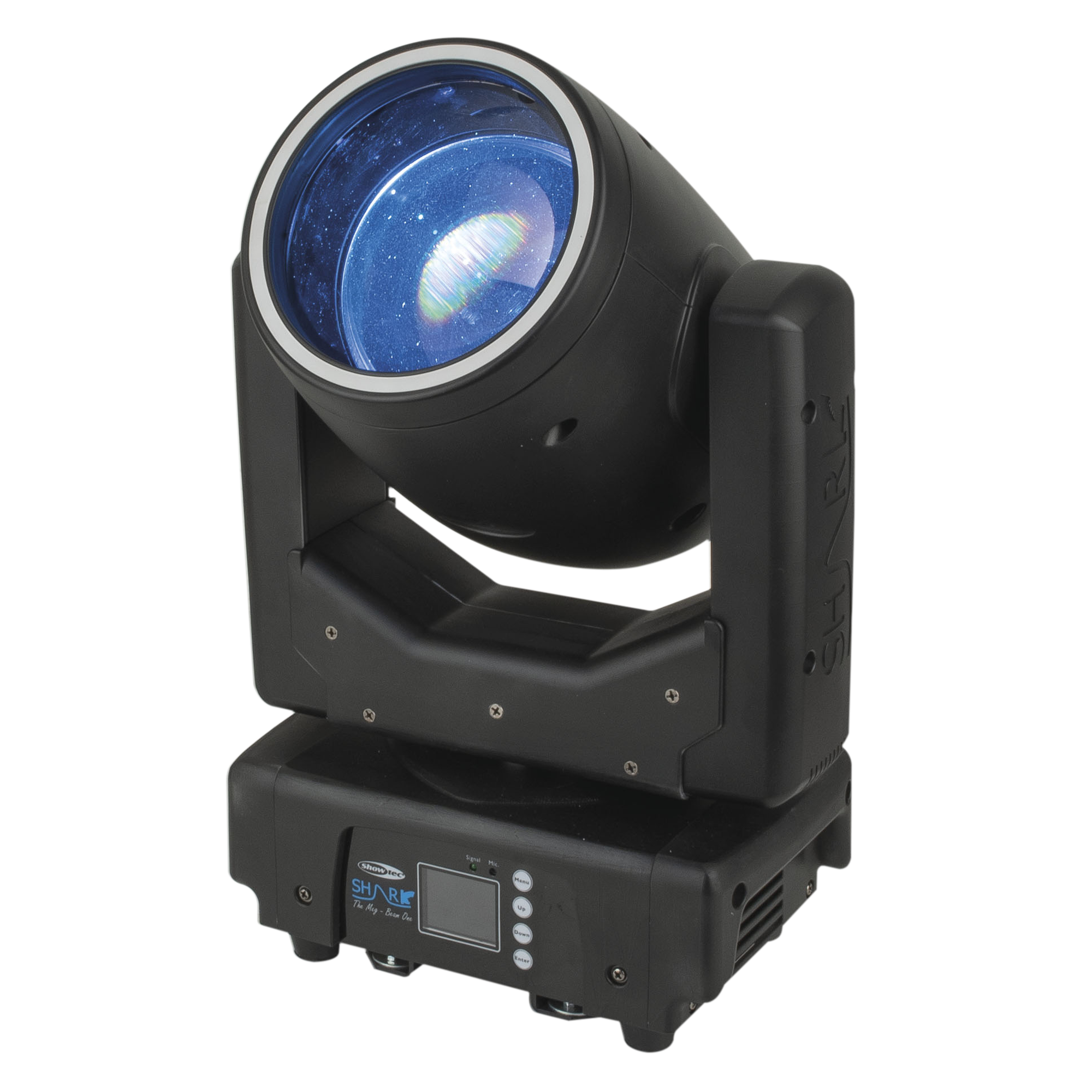 SHOWTEC Shark - The Meg - Beam One Testa mobile a fascio LED da 100 W compatta con anello LED