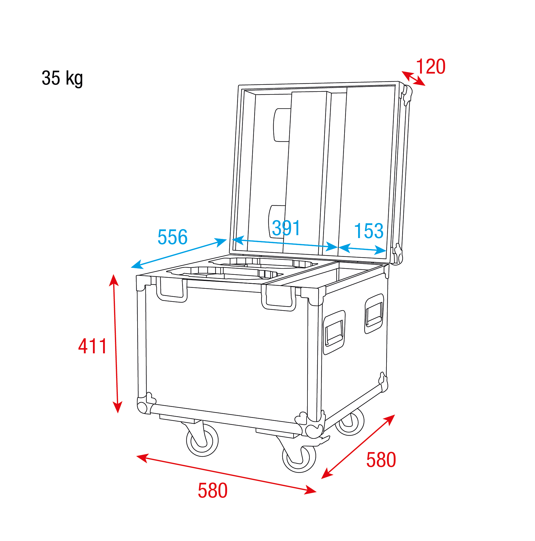 SHOWTEC Case for 2x Xpression 2000 Con scomparti per gli accessori