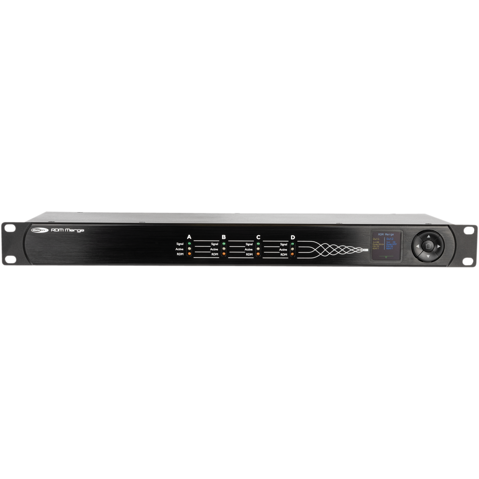 Showtec RDM Merge DMX merger 4 a 2 con RDM - 3P