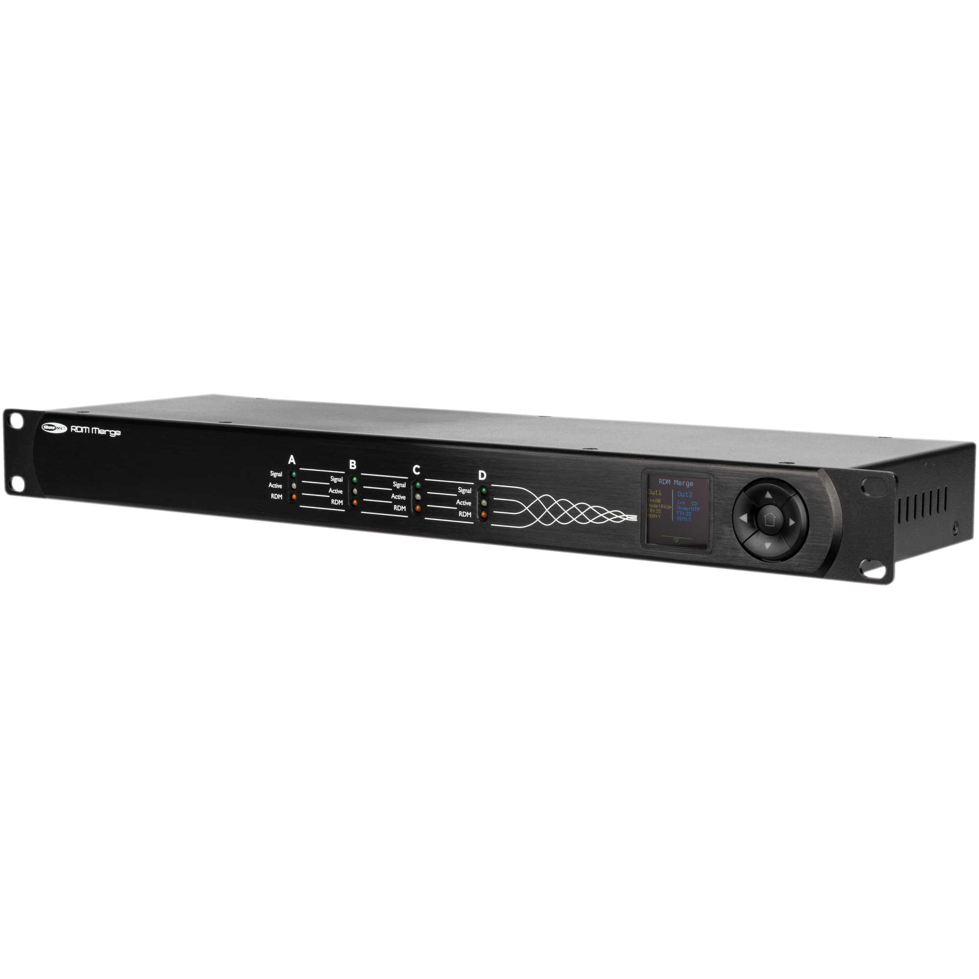 Showtec RDM Merge DMX merger 4 a 2 con RDM - 3P
