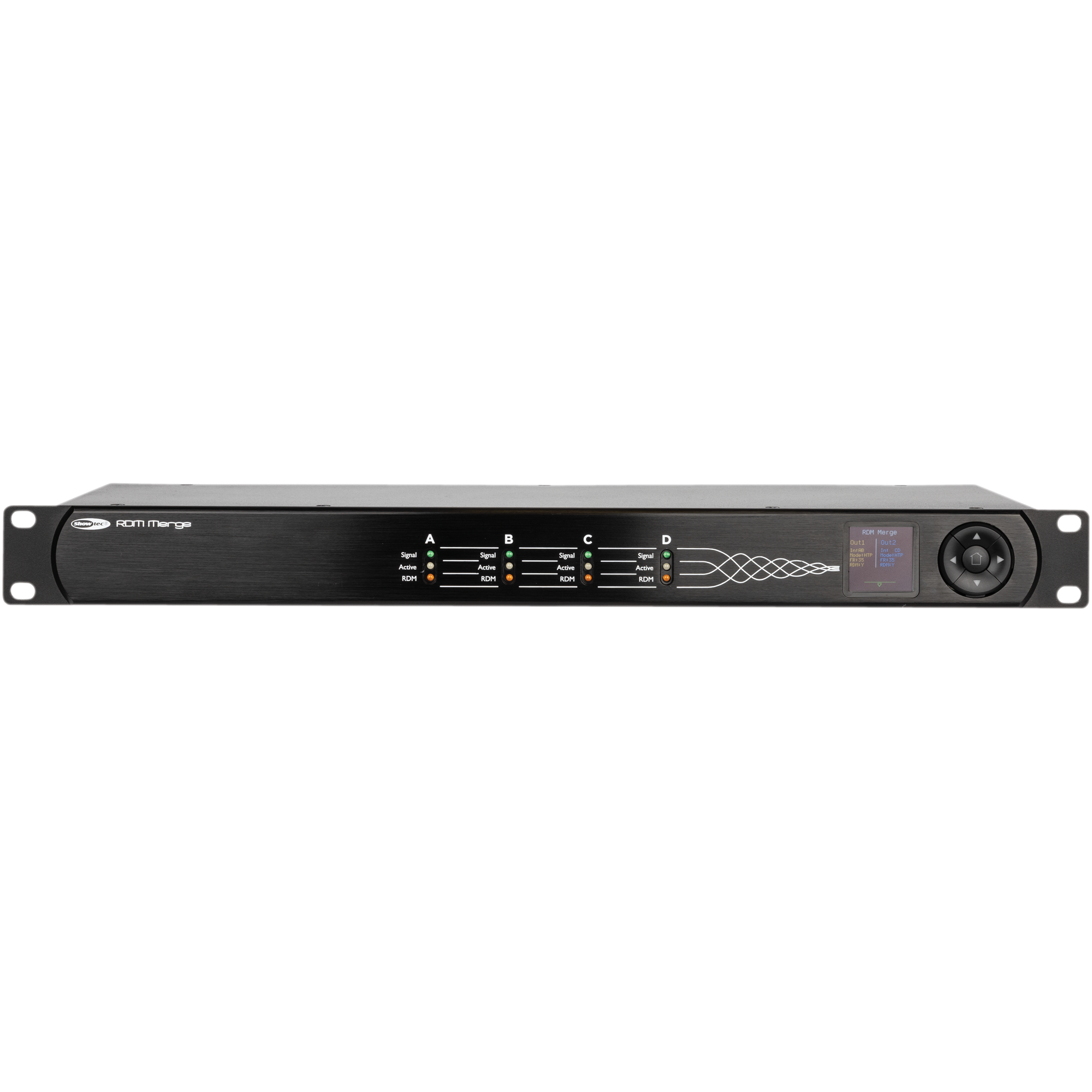 Showtec RDM Merge DMX merger 4 a 2 con RDM - 5P