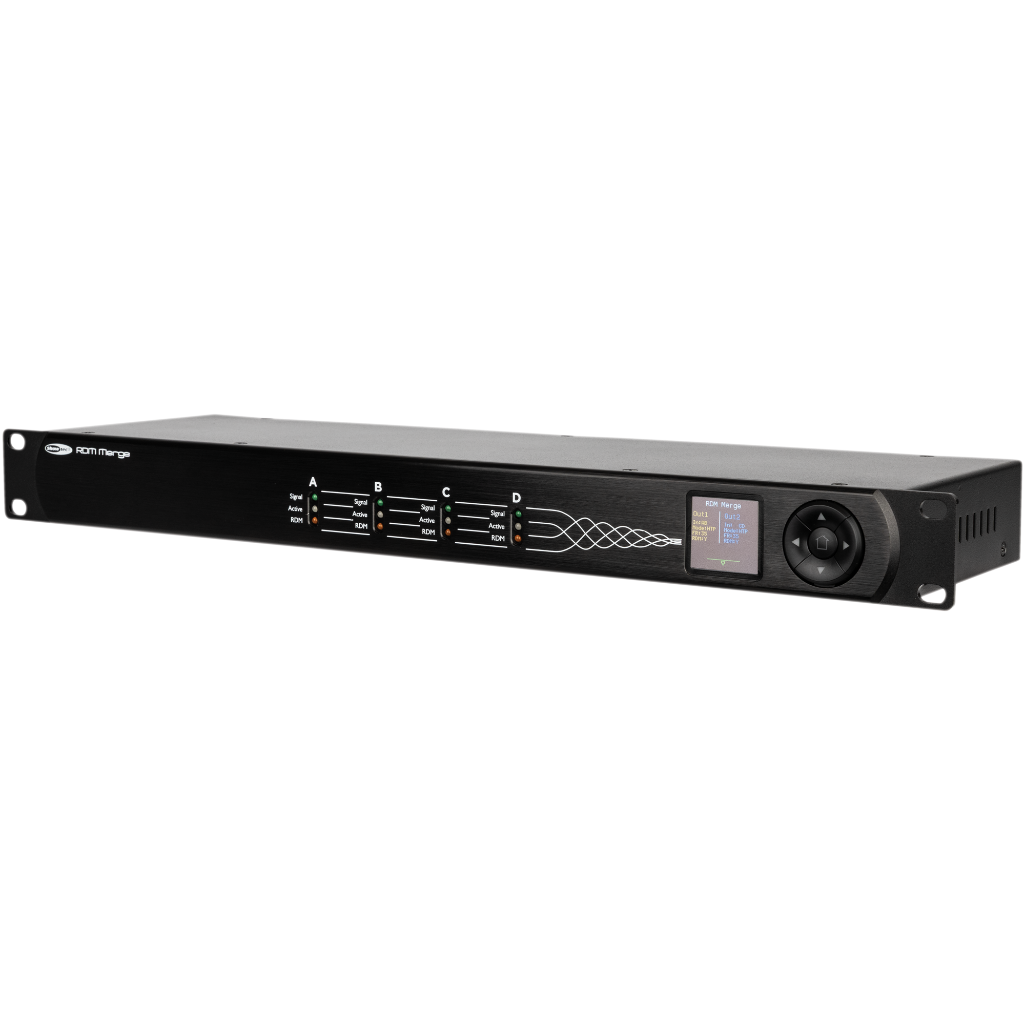 Showtec RDM Merge DMX merger 4 a 2 con RDM - 5P