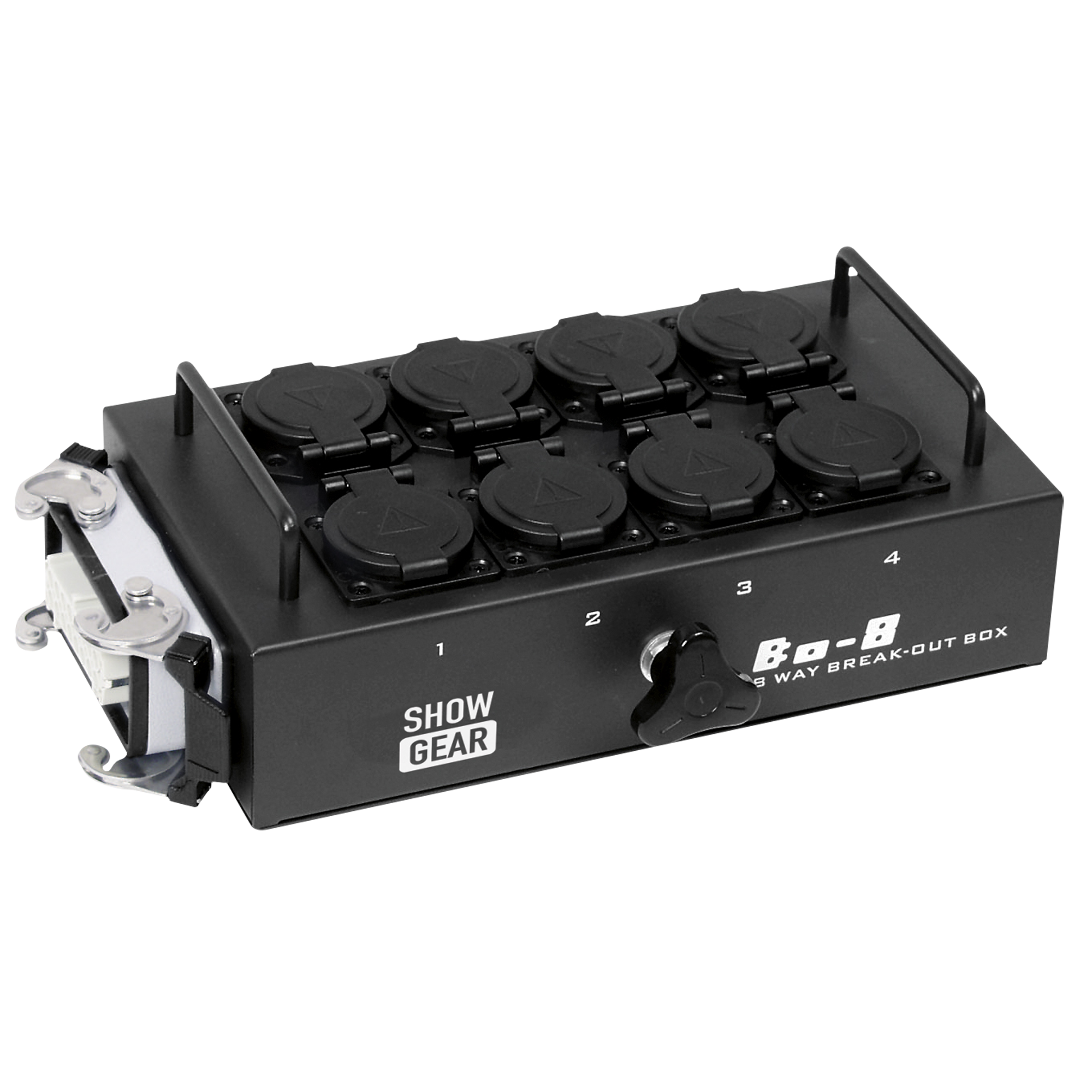 SHOWGEAR BO-8-S1 8 Schuko's and 1x 16-pin connector 8 prese schuko e 1x connettore a 16 poli
