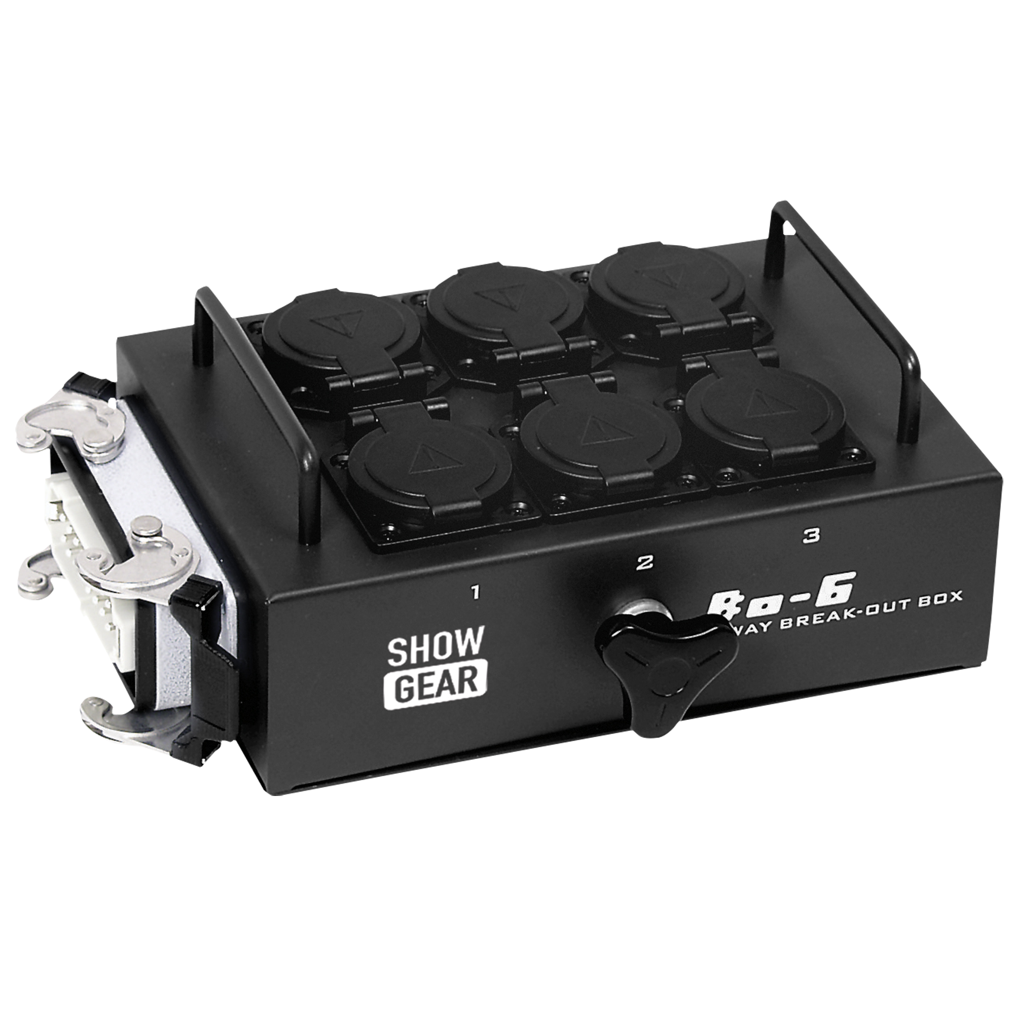 SHOWGEAR BO-6-S1 6 Schuko's and 1 x 16-pin connector 6 prese schuko e 1x connettore a 16 poli